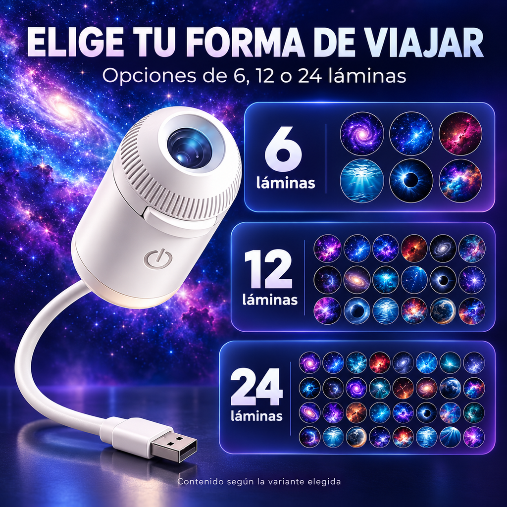 Opciones del proyector con 6, 12 o 24 láminas