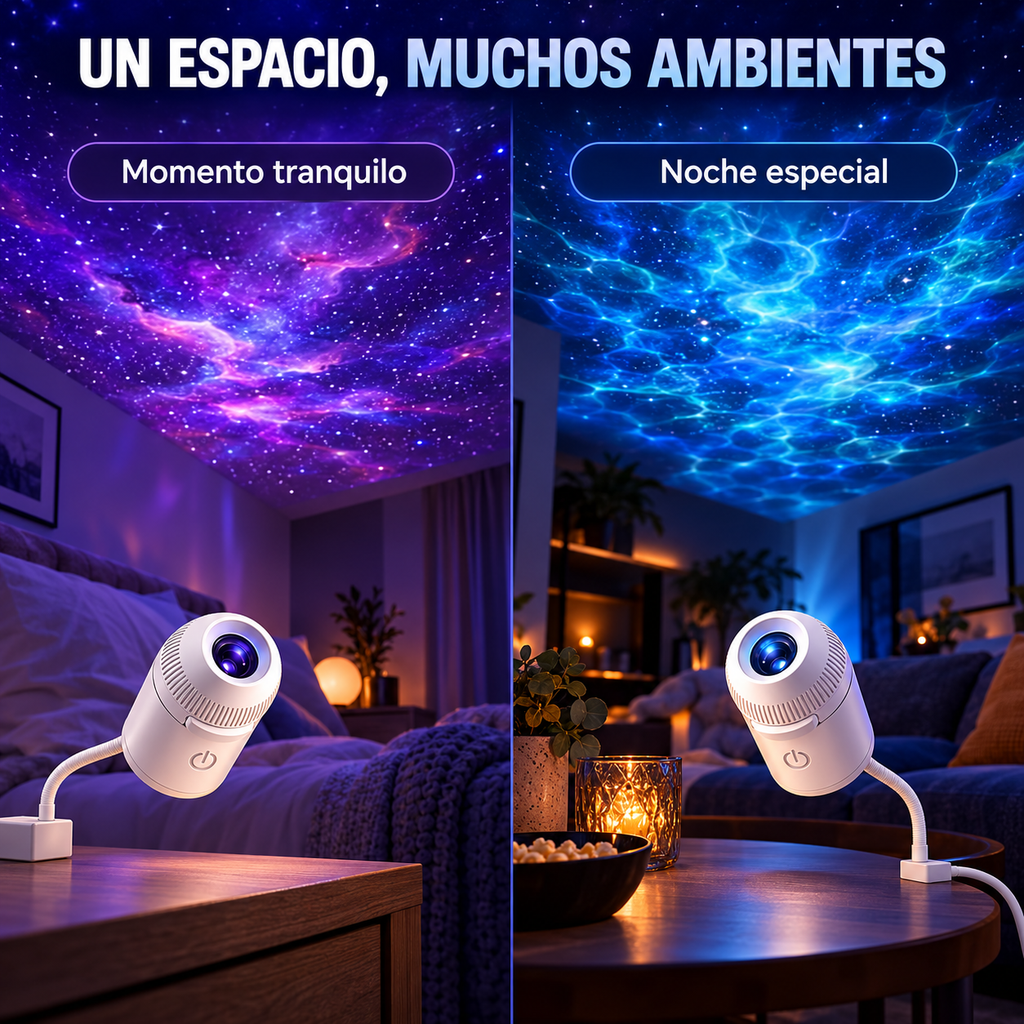 Dos ambientes de uso del proyector de estrellas
